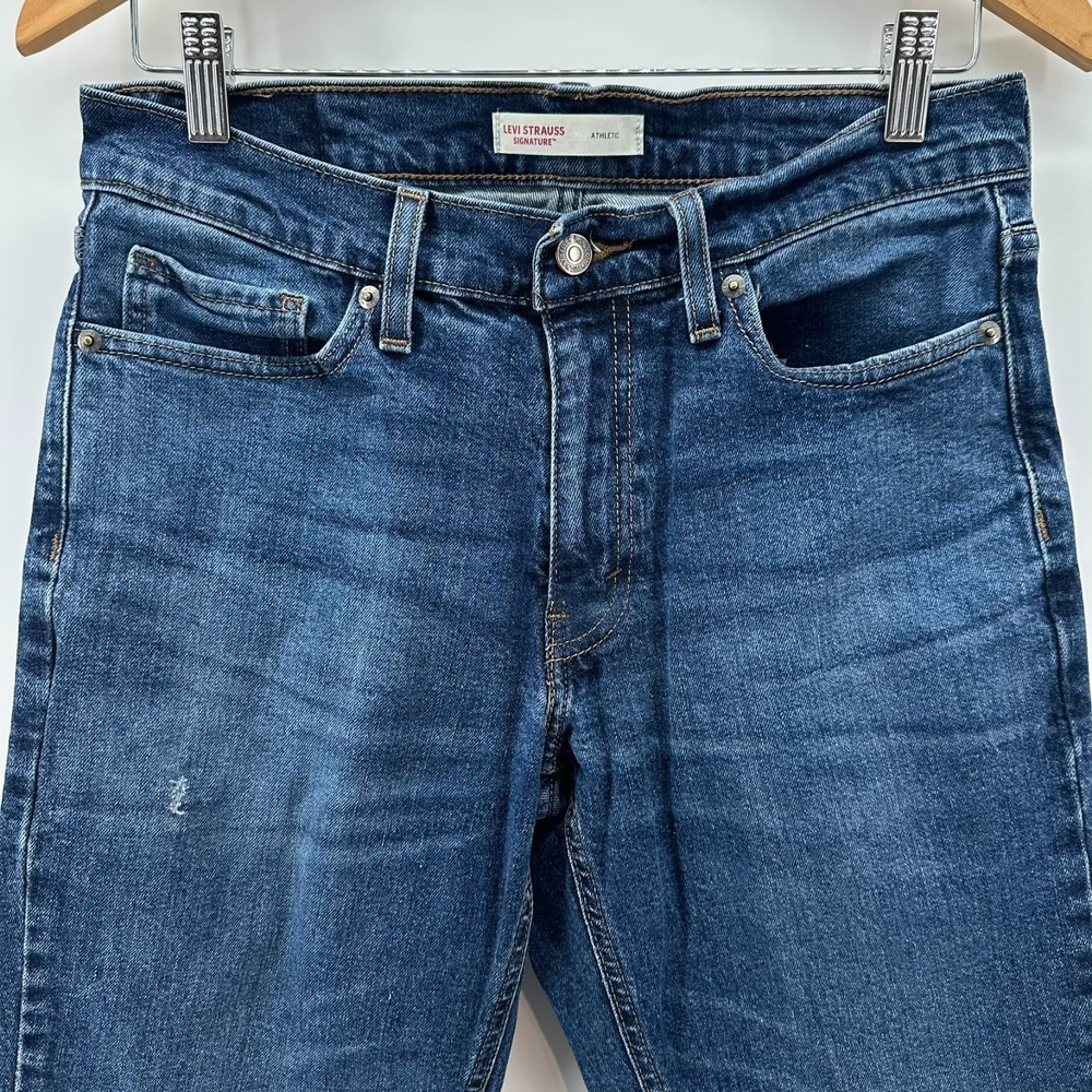 Levi Strauss Signature Jeans Mens Blue Denim Athletic Skinny‎ 5-Pocket Outdoor